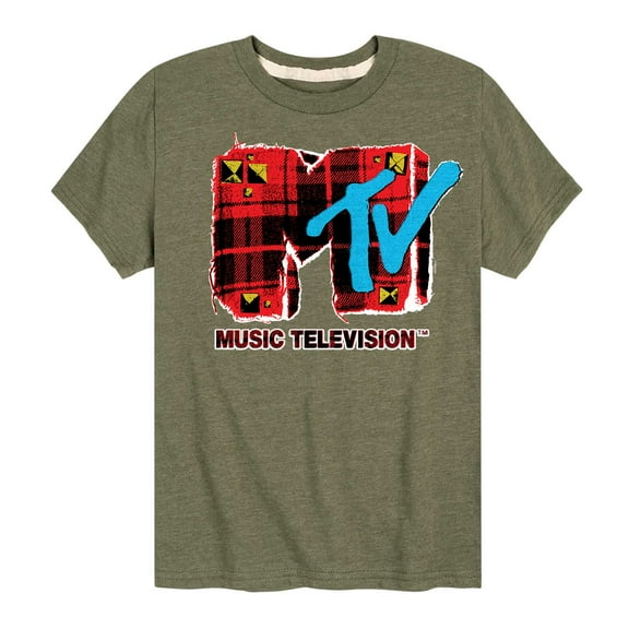 MTV Logo - Grunge Plaid - Toddler And Youth Short Sleeve Graphic T-Shirt