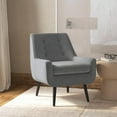 thumbnail image 3 of Allora Polyester Fabric Upholstered Button-Tufted Back Accent Chair in Gray, 3 of 11