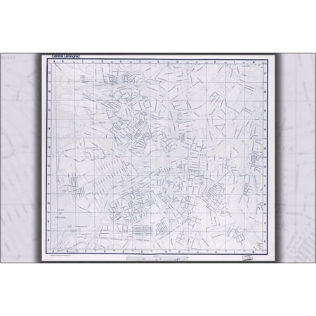 24"x36" Gallery Poster, cia map of Leningrad saint petersburg russia 1971
