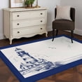 thumbnail image 3 of Lighthouse Area Rug 4x6 FT, Non Slip Kids Room Carpet, Ocean Seagull Vintage Navy Blue Coastal Boat Washable Soft Floor Carpet Non-Shedding Throw Rug for Dorm Kitchen Study Room Home Office Bedside, 3 of 9