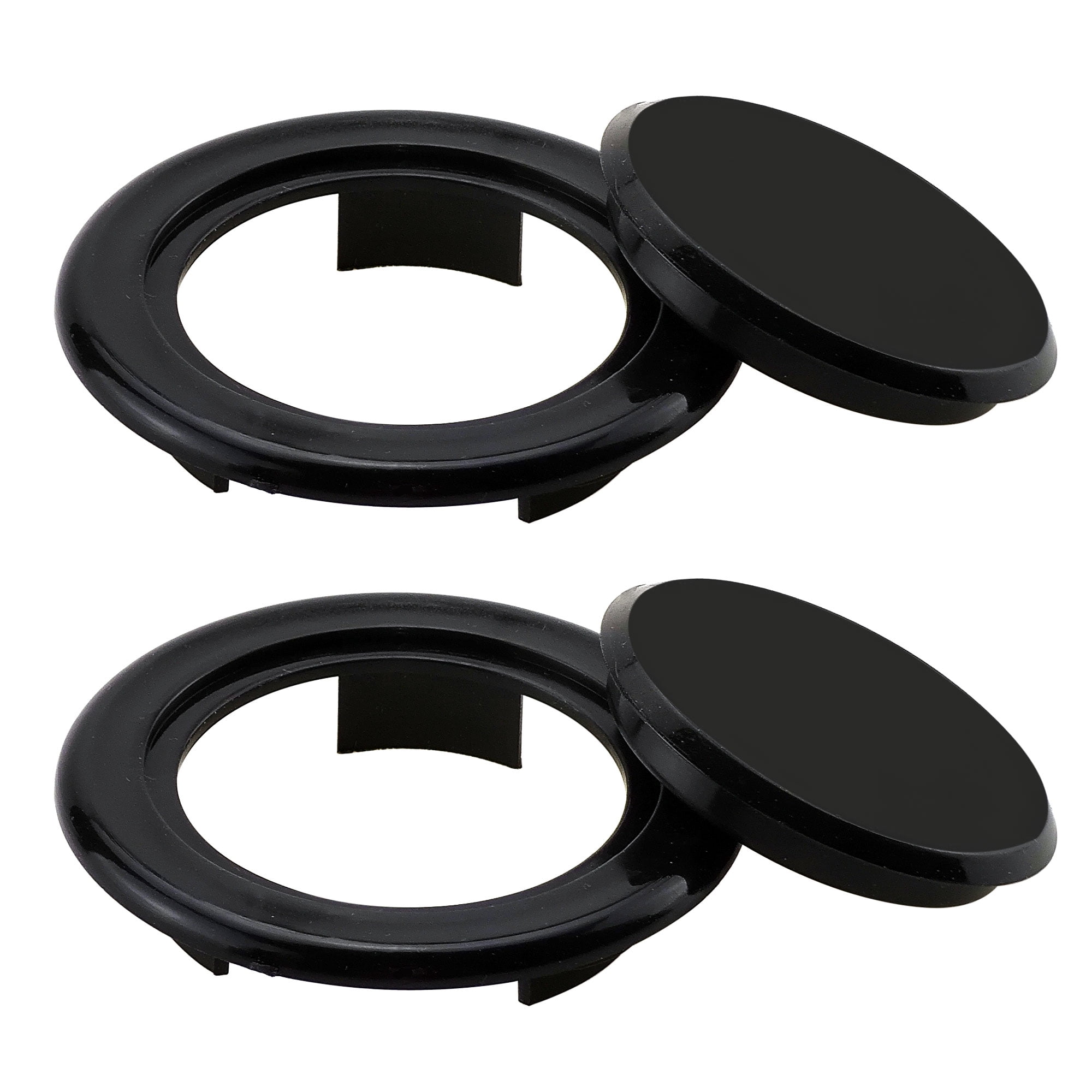 2 Sets 2 Inch Black Patio Table Umbrella Hole Ring Insert Table Round