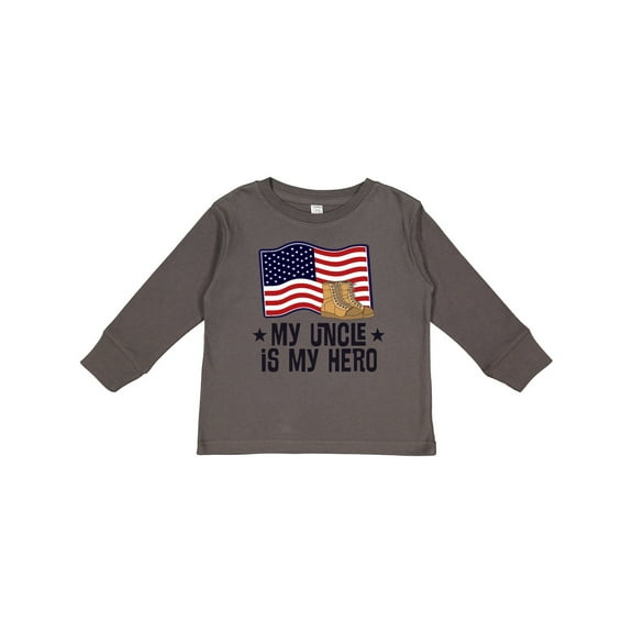 Inktastic My Uncle is My Hero Military Nephew Boys or Girls Long Sleeve Toddler T-Shirt
