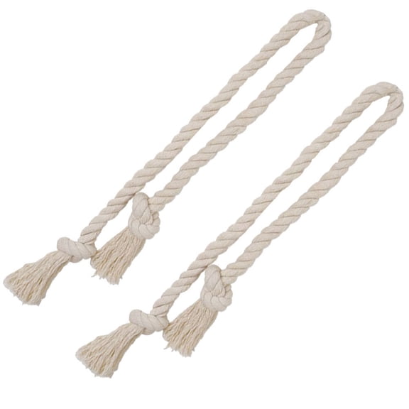 NIAIZEK 2Pcs Coarse Cotton Rope Curtain Tie Rope Easy Use Beige Solid Color Curtain Holder