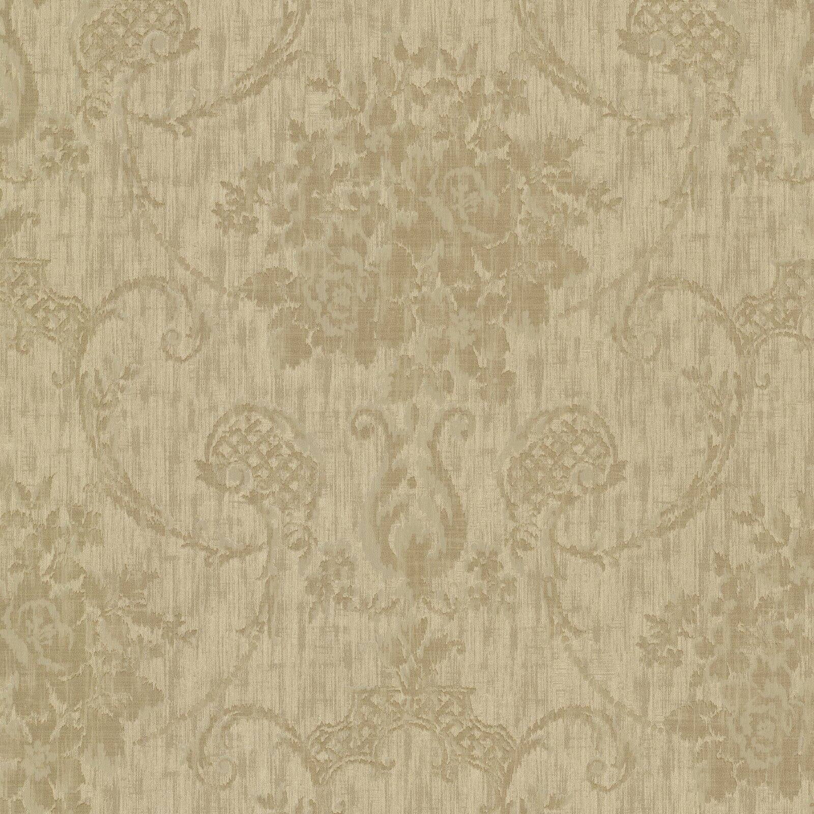 Beacon House Marais Gold Ikat Damask Wallpaper