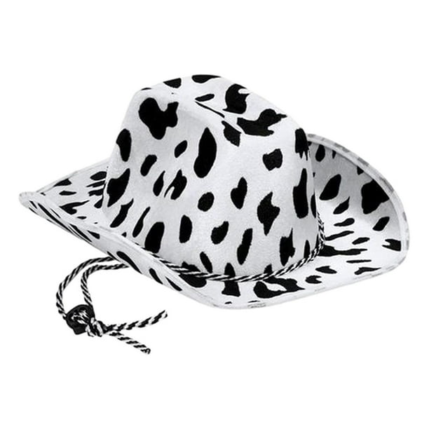 Western Cowboy Party Hat Cap Cow Printed Sturdy Classic Style for All Day Wear Salvador Sombrero de vaquero occidental