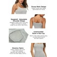 thumbnail image 3 of CARCOS 2 Packs Women's Cami With Built-In Shelf Bra Plus Stretch with Adjustable Spaghetti Straps Basic Undershirt Layer Tank Top Black-Gray S, 3 of 6