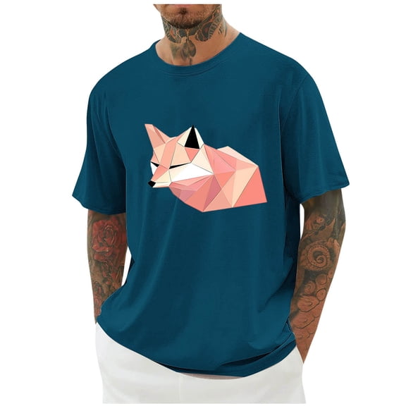 CYiJun George Men's Cotton Graphic Tee Summer Soft Moisture Wicking Short Sleeves T shirts