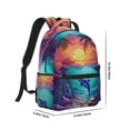 thumbnail image 2 of Disketp Hawaiian Island Dolphin Backpack - Comfortable Daypack with The right laptop for you Spacious Main Compartment & other poket - {designName} print, 2 of 6
