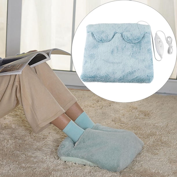 Almohadilla térmica, oficina, hogar, debajo del escritorio, calentadores de pies eléctricos, cama, abdomen, pies, espalda, USB, calentador de pies - Azul claro Salvador Calentador de pies eléctrico