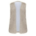 thumbnail image 3 of ABATAB Women's Cardigans Vests Warm Winter Plush Duster Coats Sleeveless Thermal Waistcoats Fuzzy Fleece Long Gilet Jackets(Small,Beige), 3 of 5