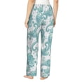 thumbnail image 6 of Pajama Pants Women - Light Green Flower Paisley Soft Breathable Sleep & Lounge Pants for Women, Comfy Casual Pj Pants Bottoms with Pockets, 6 of 7