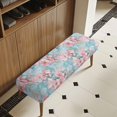 thumbnail image 3 of Whosucclay Cherry Blossoms Marble Print Dining Bench Slipcover, Stretch Upholstered Benches Slipcover, Washable Bench Seat Protector, Rectangle Bench Covers for Dining Room, Bedroom, 3 of 7
