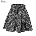 thumbnail image 2 of Women's Summer High Waist Ruffle Skirt Print Swing Beach Mini Skirt, 2 of 6