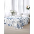 thumbnail image 5 of White Blue Spring Floral Twim Size Flat Sheet, Wrinkleproof & Fadeproof Cooling Flat Bed Sheet Only, Summer Birds Botanical Breathable Soft Bedding Top Sheets 66 x 96 Inches, 5 of 8