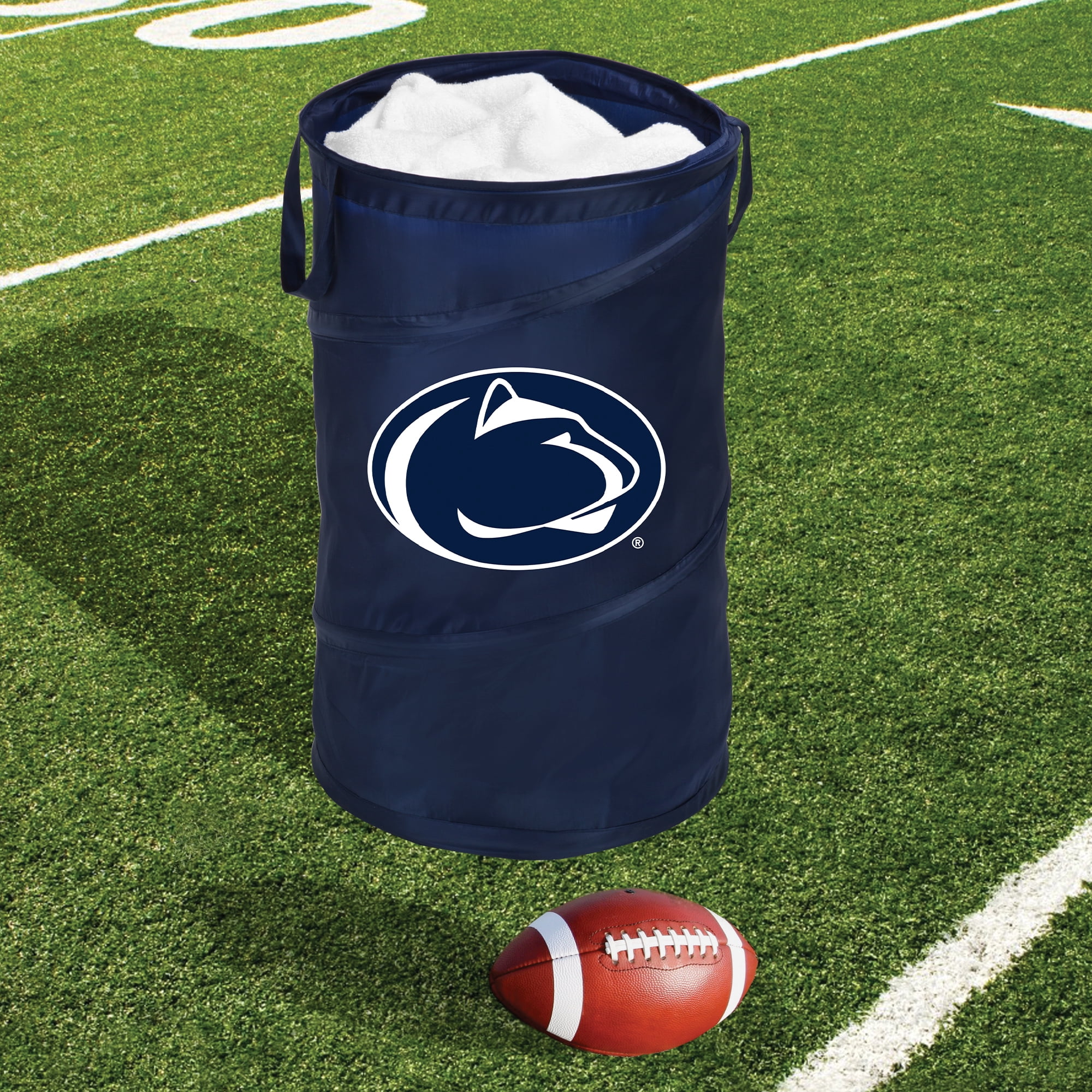 Smart Design Pop-up Spiral Laundry Hamper Bag - 15 x 25 inch - Pennsylvania State University -  White & Navy Blue - Nittany Lions