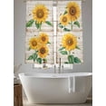 thumbnail image 5 of Sunflower Sheer Curtains 72 Inch Length 2 Panels Set - Light Filtering Window Treatments, Yellow Summer Botanical Vintage Rod Pocket Semi Curtains for Living Room/Bedroom/Kitchen Décor, 104"W x 72"L, 5 of 7