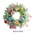 thumbnail image 3 of Easter Wreath for Front Door 15 Inch, Colorful Spring Wreath Artificial with Eggs and Flowers, Farmhouse Decor for Spring Easter Holiday Home, Outdoor Wall Window Door Decor Wreath Decoration, 3 of 5