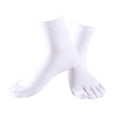 thumbnail image 1 of TISHITA 2X 1Pair Comfy Five Toe Socks Cotton High Crew Sock Athletic Solid Socks 2 Pcs, 1 of 5