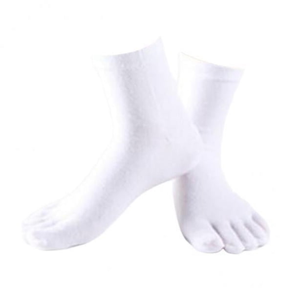 Paquete de 2-6 1 par de calcetines cómodos de cinco dedos de algodón calcetines altos deportivos calcetines sólidos 2 piezas