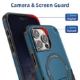 thumbnail image 6 of for iPhone 16e Phone Case with Adjustable Kickstand,Compatible with MagSafe Shockproof Anti-fall Bumper Cases Heavy-Duty Magnetic Protective Phone Case Cover for iPhone 16e,Darkblue, 6 of 7