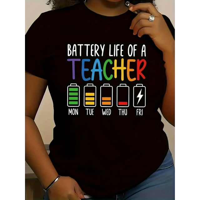 Camiseta gráfica de maestra con batería, de algodón puro, divertida y versátil, ideal para deportes de ocio.