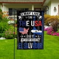 thumbnail image 4 of Flags I May Live in The USA But My Story Began in El Salvador Flag Proud El Salvadorian American Garden Flag, Double-Sided Decorative Outdoor Flag, Patriotic Polyester Yard Flag 12 x 18 in, 4 of 5