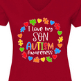 thumbnail image 4 of Inktastic I Love my Son Autism Awareness Women's V-Neck T-Shirt, 4 of 5