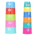 thumbnail image 2 of Baby Building Toy Set, Lovely Visual Development   Educational Stacking Cups Toy Set With Mesh Bag For Toddler For Nursery, 2 of 8