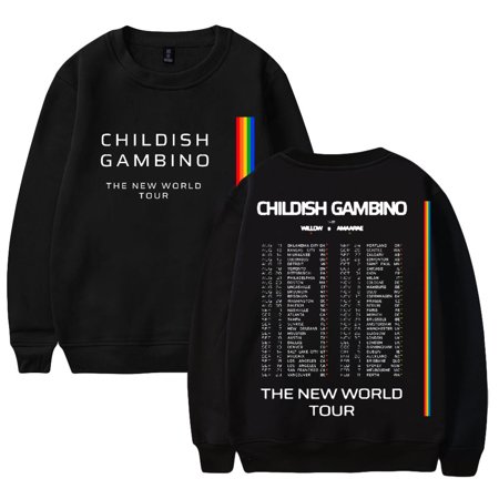 Donald Glover The New World Tour 2024 Merch Long Sleeve Streetwear Women Men Sweatshirts