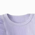 thumbnail image 5 of masbird Newborn Infant Baby Girl Clothes Outfits Ruffle Romper Floral 3Pcs Pants Sets Toddler Girls Clothing Set,Light Purple,0-3 M, 5 of 5