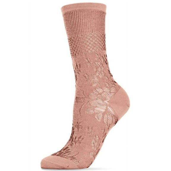 Natori Natori Floral Fields Women's Sheer Crew Socks - Womens - Female, One Size, Blush Pink