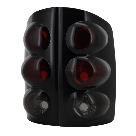 EURO TAIL LIGHTS GLOSSY BLACK HOUSING WITH SMOKE LENS Made for and Compatible with 02-06 DODGE RAM
