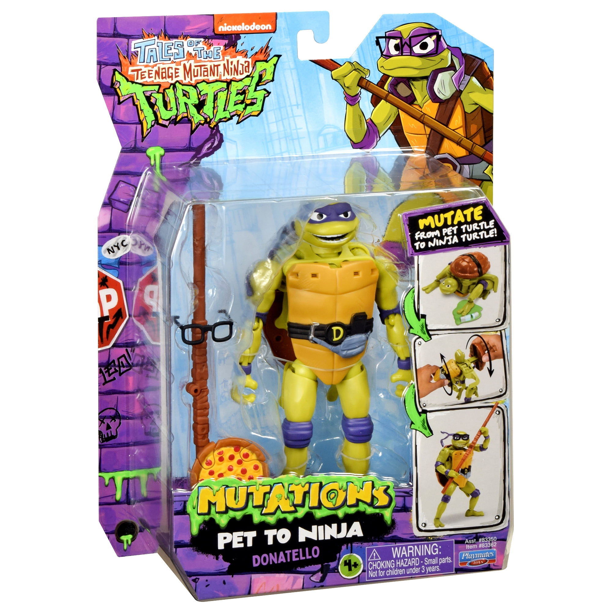 Tales of Teenage Mutant Ninja Turtles: Mutations Deluxe 5.5” Donatello Pet to Ninja Figure by Playmates Toys