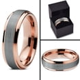 thumbnail image 2 of Charming Jewelers Tungsten Wedding Band Ring 6mm for Men Women Comfort Fit 18K Rose Gold Plated Plated Beveled Edge Brushed Polished Lifetime Guarantee, 2 of 5