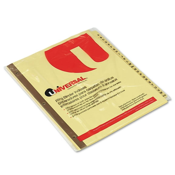 Deluxe Preprinted Plastic Coated Tab Dividers With Black Printing, 25-Tab, A To Z, 11 X 8.5, Buff, 1 Set | Bundle of 5 Sets