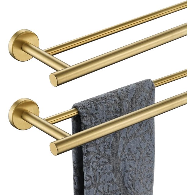 Double Towel Bar Matte Stainless Steel Bath Towel Rack for Bathroom Towel Holder Wall Mount Total Length TBLPB