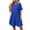 Blue, variant on gakvbuo Summer Dress for Women 2025 Homecoming Dresses Women's Fashion Solid Shorts Sleeves Round-Neck Patchwork Dress