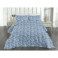 thumbnail image 2 of Ambesonne Forest Quilted Coverlet 3 Pcs, Realistic Butterfly Floral, Queen Size, Pale Lavender Aqua, 2 of 4