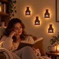 thumbnail image 4 of Light-Up Wooden Fireplace Christmas Decor, Rustic Wood Grain Fireplace Lamp, Indoor Decorative Wall Light, 4 of 6