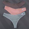 thumbnail image 1 of FINETOO 3 Unids/Set G-string Bragas De Algodón Tangas Ropa Interior De Mujer Sexy Panty Calzoncillos Color Sólido M-XL Diseño Lenceríapangjing, 1 of 4