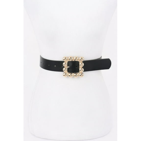 Metal Square Buckle Pu Belt
