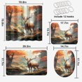 thumbnail image 2 of Juego de 4 cortinas de ducha con diseño de ciervos, estilo retro, otoño, bosque, alce, fauna, animales, otoño, cascada, naturaleza, tela impermeable, cortina de baño, alfombras antideslizantes para, 2 of 4