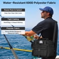 thumbnail image 5 of 30l Large Fishing Tackle Bag  Waterproof Box For Saltwater & Freshwater Gear And Equipment Storage Padded Shoulder Strap Gift Men Black, 5 of 7