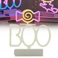 thumbnail image 2 of MOQIN LED Neon Bat Lights Halloween Decorations, Ghost Witch BOO Shape Neon Signs Night Lights Battery Operated Desk Table Lamp for Bedroom, Bar, Wall, Spooky Decor-Bat with Holder Base, 2 of 9