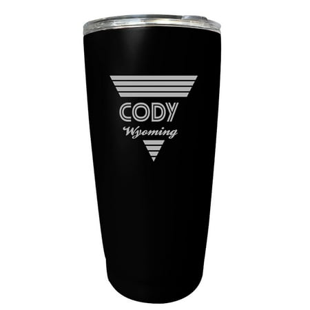 

Cody Wyoming Souvenir 16 oz Black Stainless Steel Tumbler Retro Design
