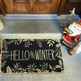 thumbnail image 2 of Hello Winter Door Mat Welcome Doormat, Winter Christmas Black Outdoor Rug Leaves Decor Floor Front Door Mat Non-Slip Entrance Mat for Home Kitchen Bathroom Decorations 17 X 30 Inch, 2 of 6