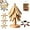 Solid 3PCS, variant on Minibee Foldable Kitchen Tree Trivet Set | 5-Piece Natural Tree Trivet Set with a Holder Perfect for Pots, Bowls, and Pans