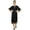 Black, variant on Bimba Women Designer Black High Low Straight Kurti Dress With Printed Scarf-4