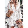 thumbnail image 4 of Women Bikini Cover Up Floral Lace Hollow Crochet Swimsuit Cover-Ups Bathing Suit Beachwear Tunic Beach, 4 of 6