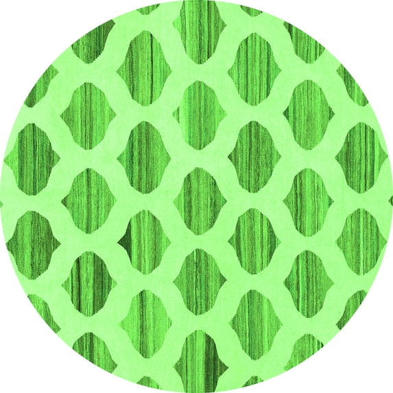 Ahgly Company Indoor Round Solid Green Modern Area Rugs, 8' Round